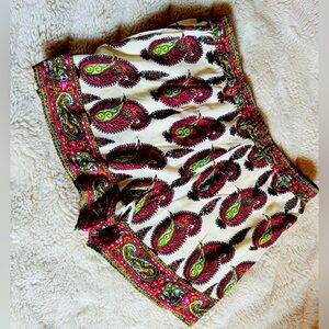 Anthropologie Adorable Drawstring Paisley Shorts